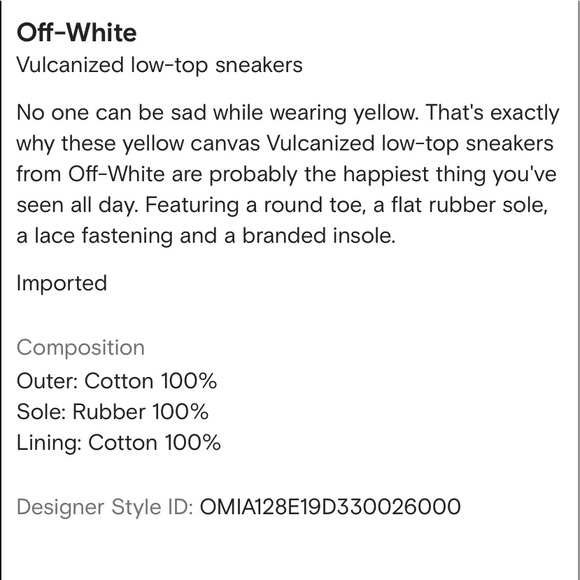 Off White Vulcanized low sneakers yellow-Host Pick ? main image 7